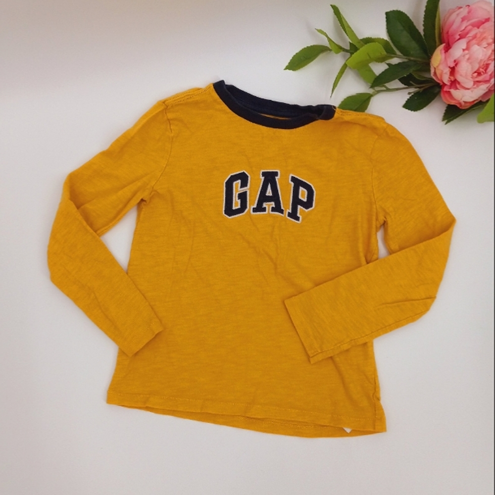 💙 GAP KIDS Dark Yellow Brand Spell-out Long Sleeved Top Size S